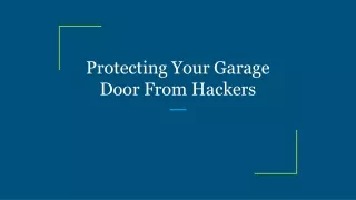 protecting your garage door from hackers