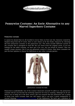 Pennywise Costume An Eerie Alternative to any Marvel Superhero Costume