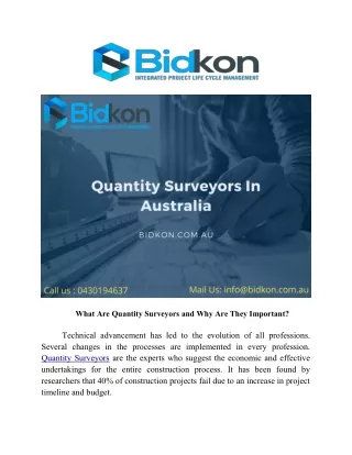 Quantity surveyors