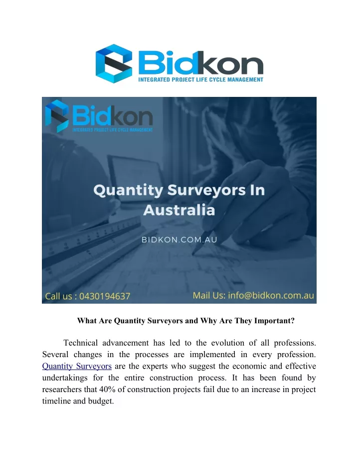 what are quantity surveyors and why are they