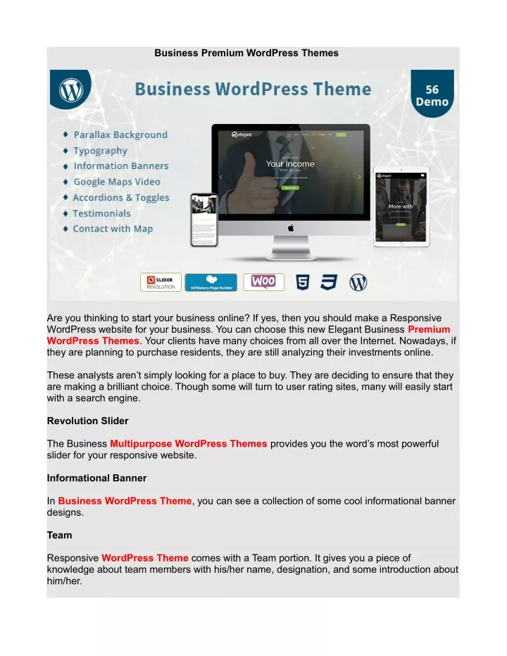business premium wordpress themes