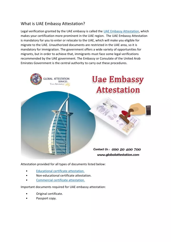 what is uae embassy attestation