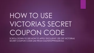 How To Use Victorias Secret Coupon Code