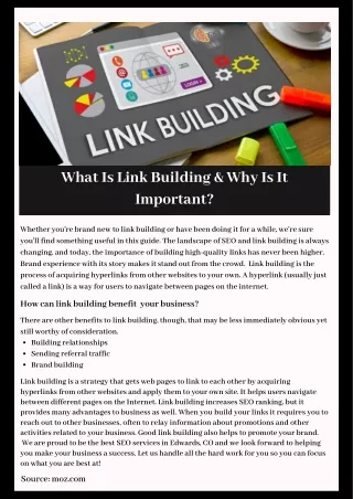 what is link building why is it important