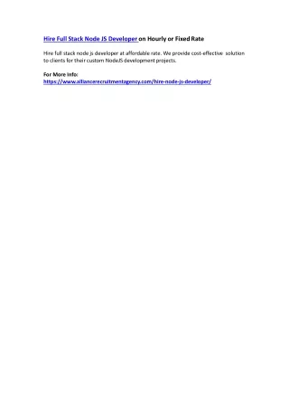 hire full stack node js developer on hourly