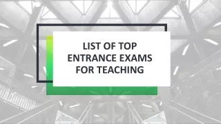 List of Top Entrance Exams for Teaching