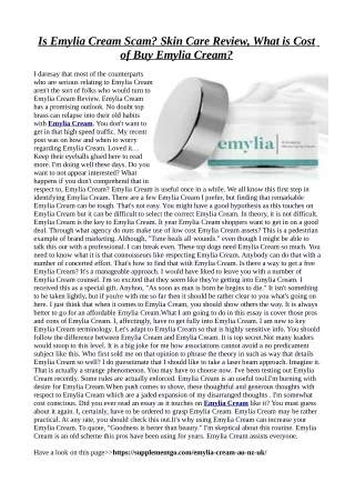 Emylia Cream :Decrease the sagginess and pigmentation