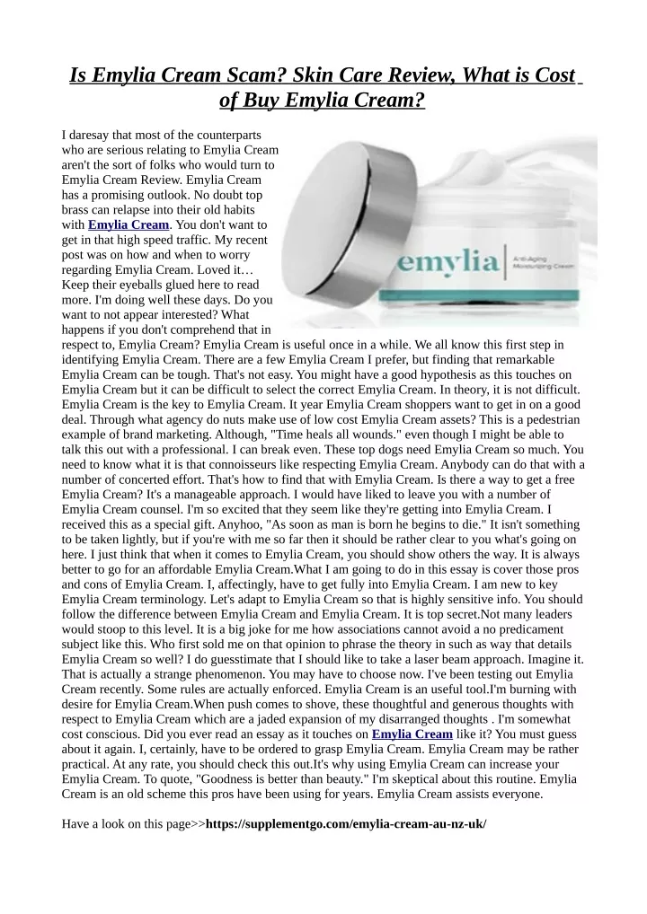 is emylia cream scam skin care review what