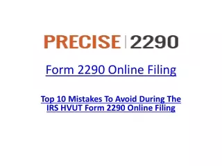 form 2290 online filing