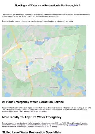 Flooding and Water Injury Restoration in Marlborough MA