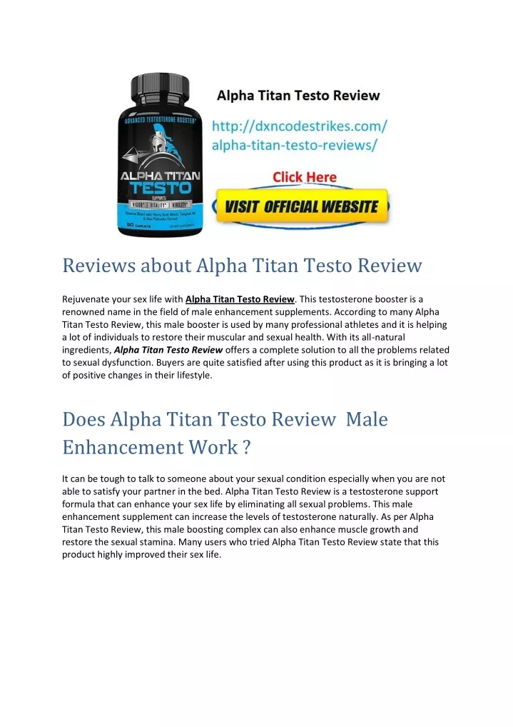 reviews about alpha titan testo review