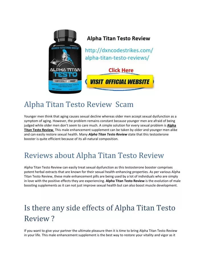 alpha titan testo review scam