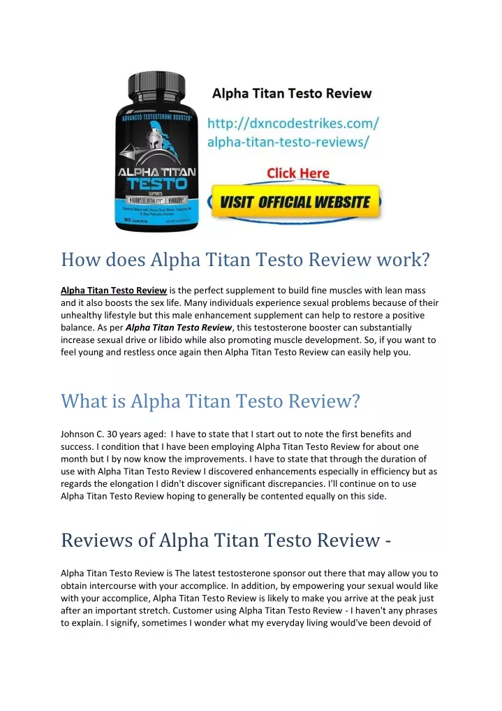 how does alpha titan testo review work