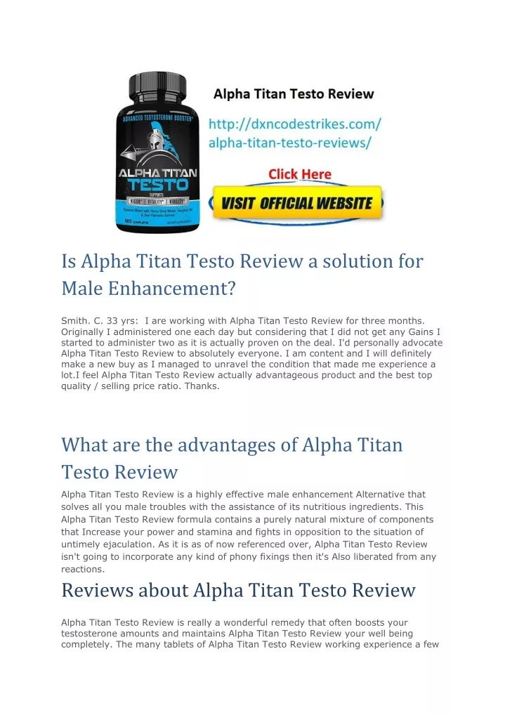 is alpha titan testo review a solution for male