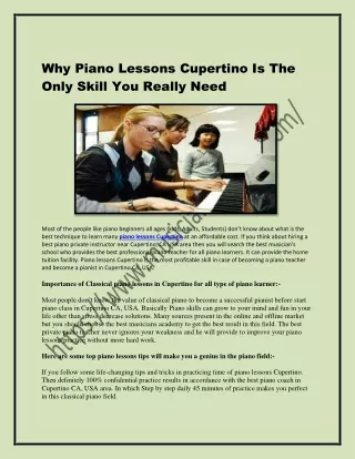 Why Piano Lessons Cupertino Is The Only Skill You Really Need