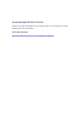 hire expert web designer with alliance