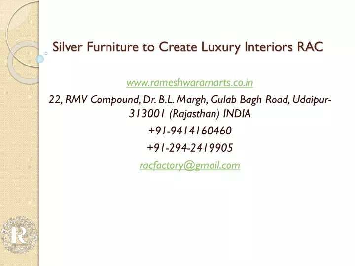silver furniture to create luxury interiors rac