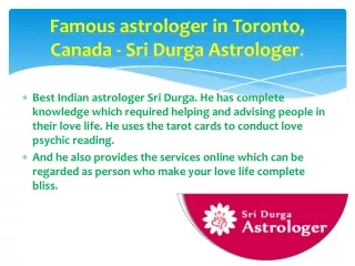 Sri Durga Astrologer - Famous Vashikharan Specialist in Toronto, Canada: