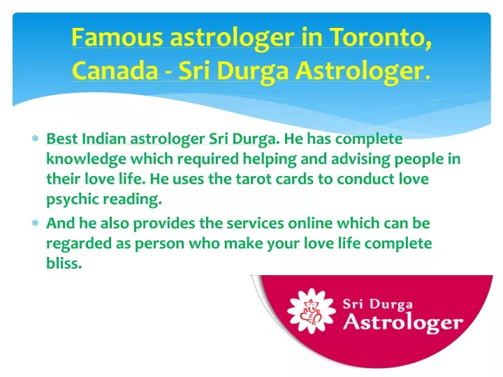 famous astrologer in toronto canada sri durga astrologer