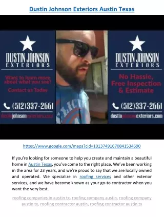 dustin johnson exteriors austin texas
