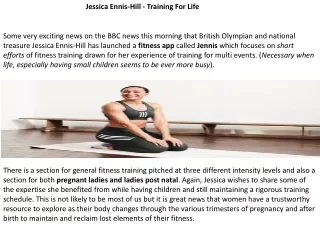 Jessica Ennis-Hill - Training For Life