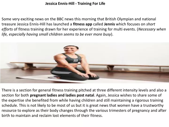 jessica ennis hill training for life