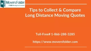 tips to collect compare long distance moving quotes
