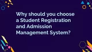 why should you choose a student registration