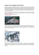 Kashmir Tour packages from Chennai - slide 1