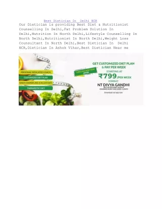 best dietician in delhi ncr our dietician