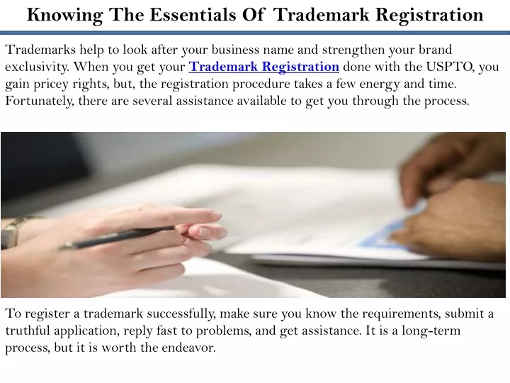 knowing the essentials of trademark registration