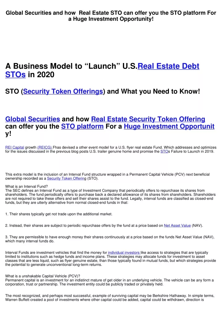 global securities and how real estate