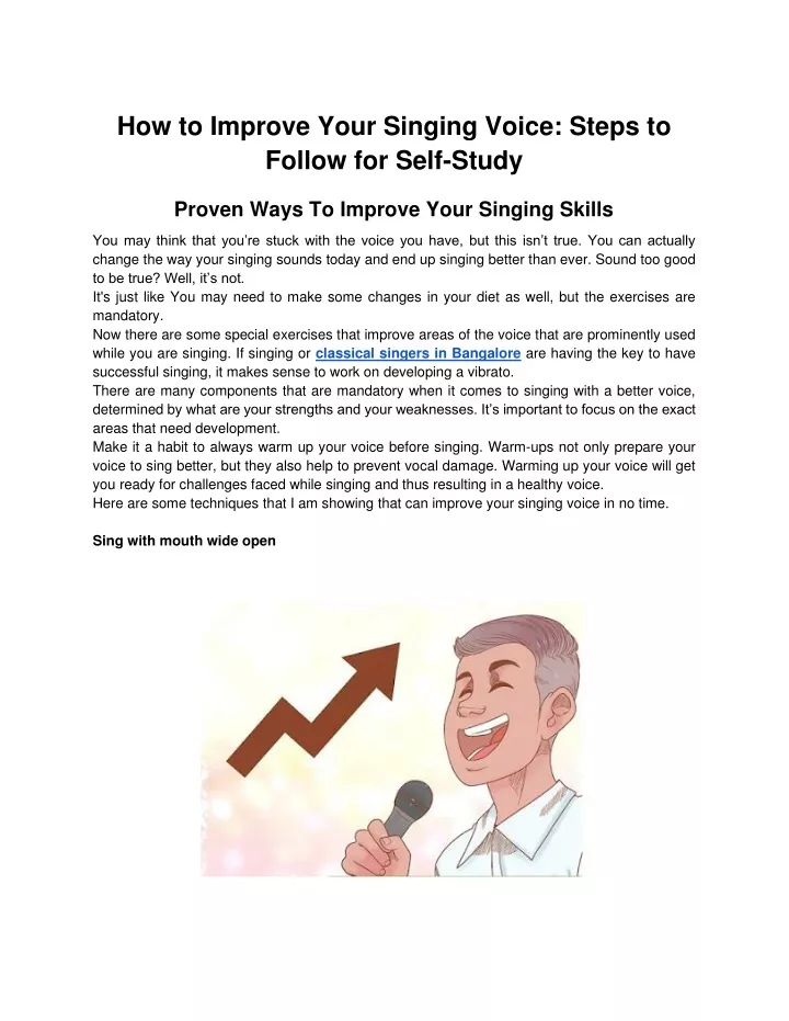 how to improve your singing voice steps to follow