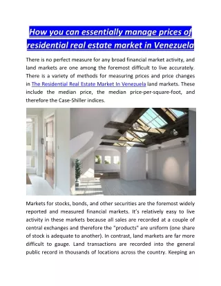 Venezuela Real Estate Prices