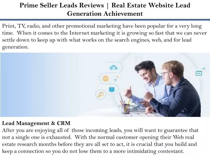 prime seller leads reviews real estate website