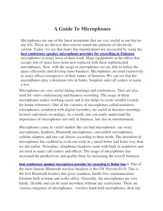 a guide to microphones