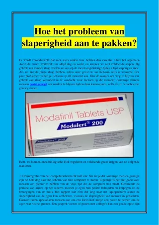 Hoe het probleem van slaperigheid aan te pakken?