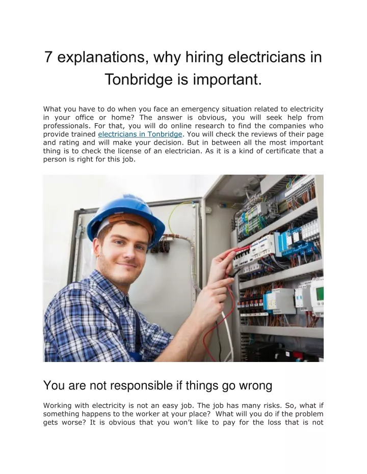 7 explanations why hiring electricians