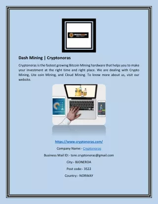 Dash Mining | Cryptonoras