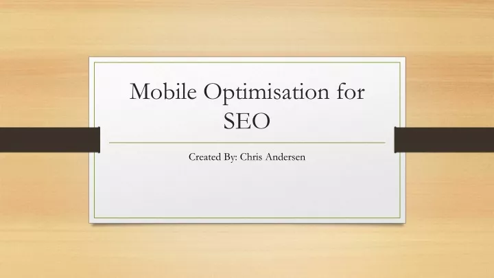 mobile optimisation for seo