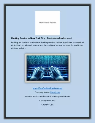 Hacking Service in New York City | Professionalhackers.net