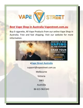 Best Vape Shop in Australia | Vapestreet.com.au