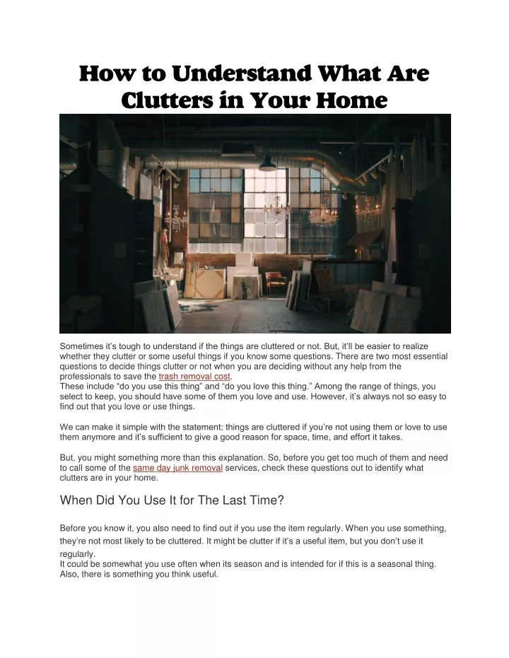 how to understand what are clutters in your home