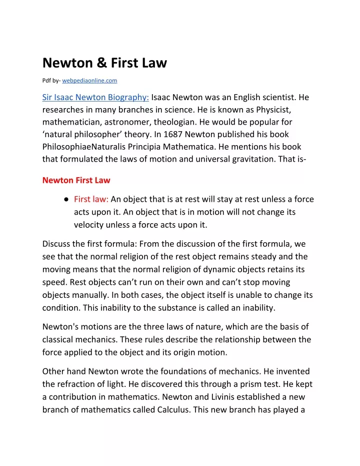 newton first law