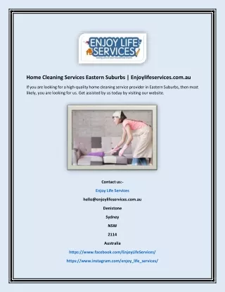 home cleaning services eastern suburbs