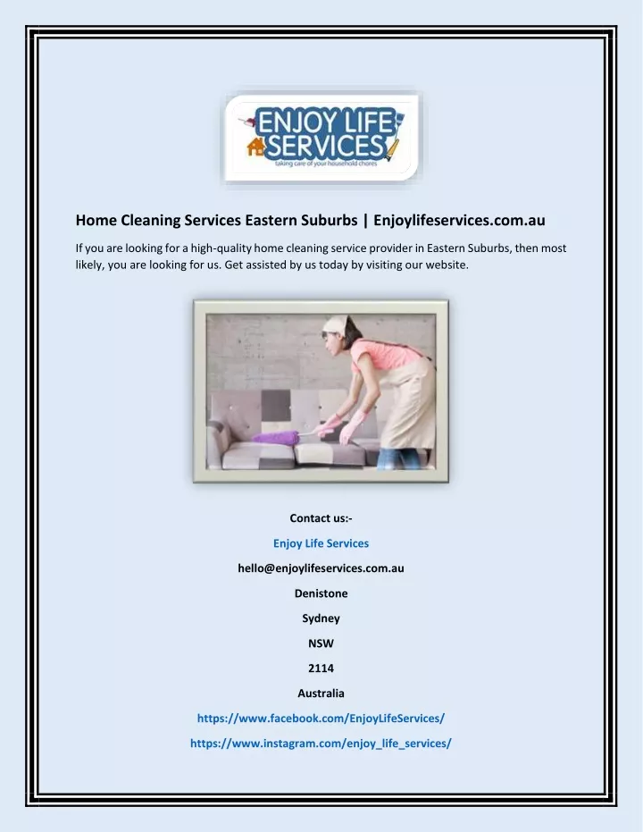 home cleaning services eastern suburbs