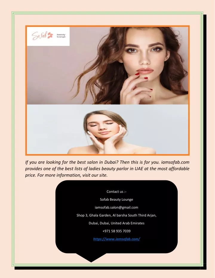 if you are looking for the best salon in dubai