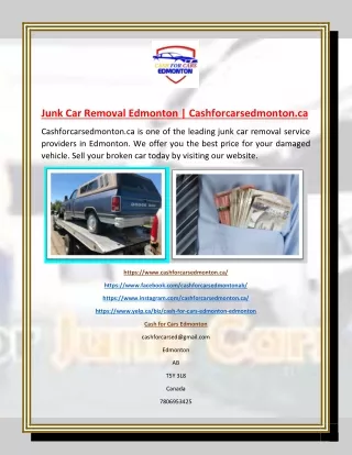 Junk Car Removal Edmonton | Cashforcarsedmonton.ca