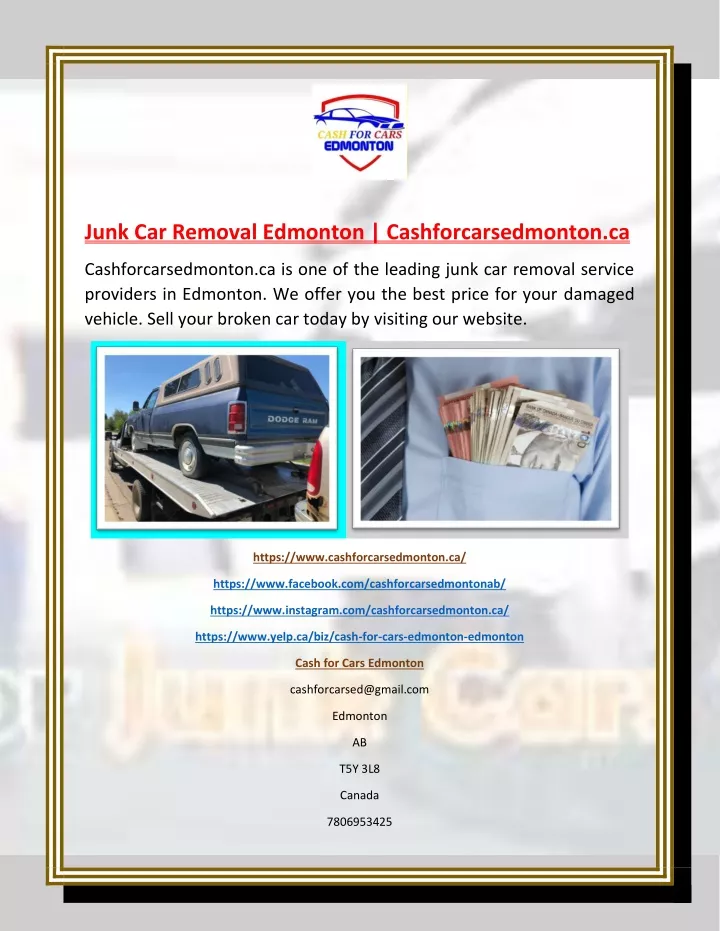 junk car removal edmonton cashforcarsedmonton ca