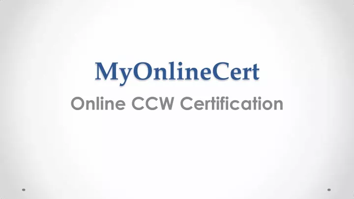 myonlinecert online ccw certification